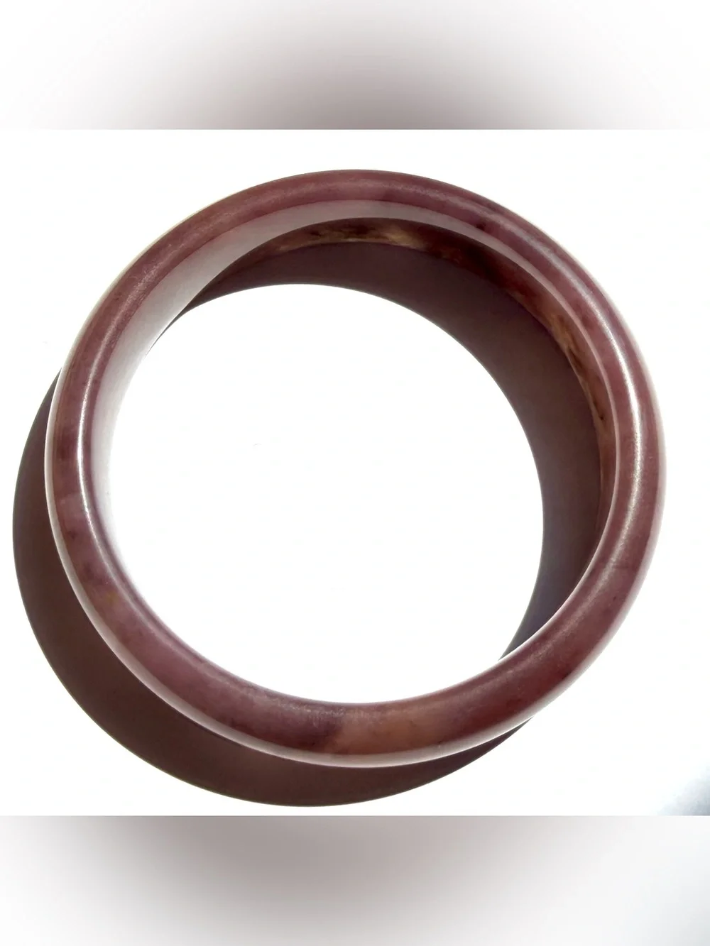 Lavender Brown Natural Jade Bangle Bracelet_Certificate of Authority 64.5mm